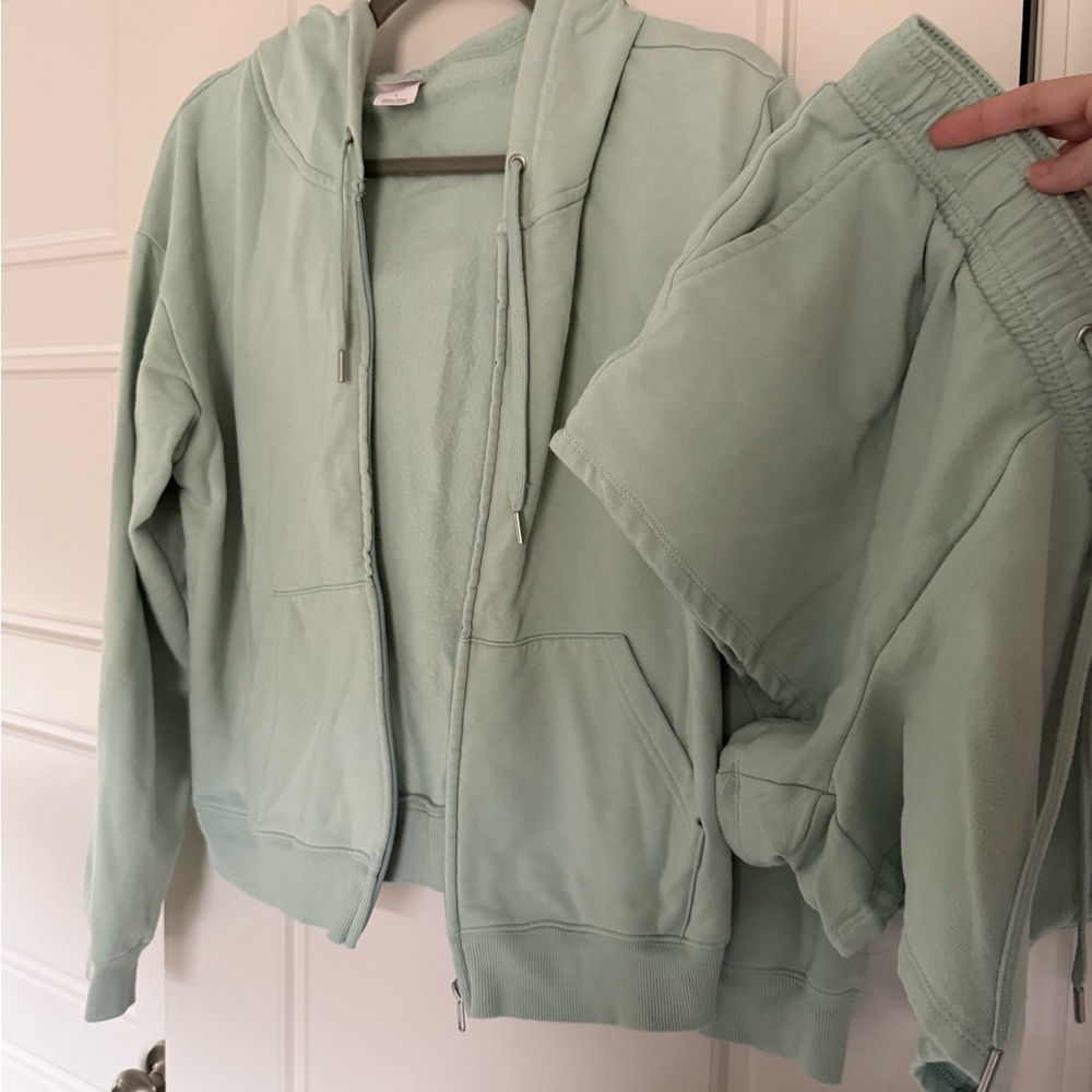 Auden Light Green Hoodie and Short Set